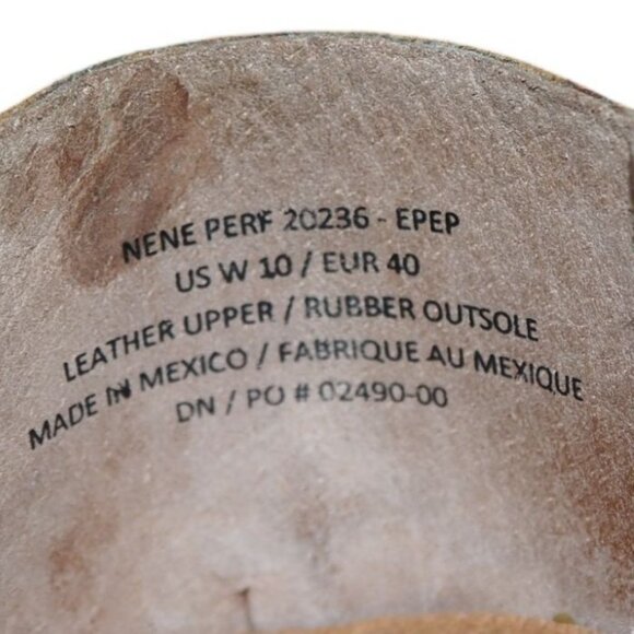 OluKai Nene Perforated Slip-on Mary Jane Flats Women's 10 Tan Leather - Picture 9 of 11